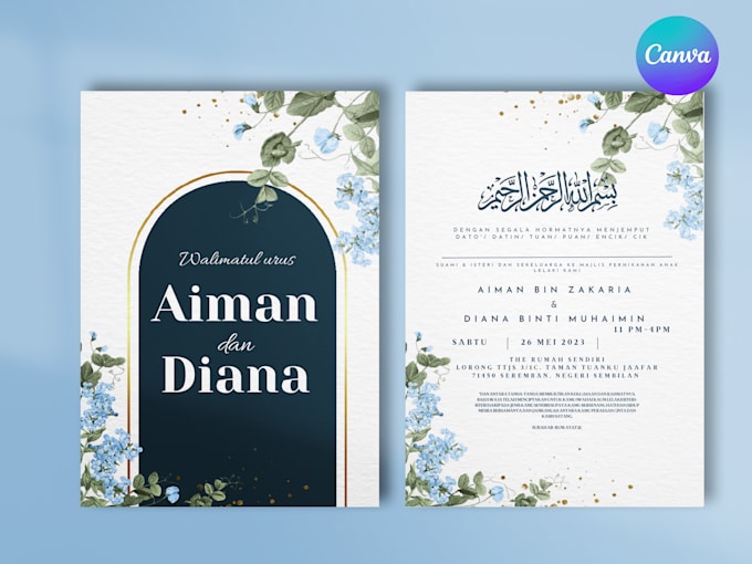 design wedding invitation or editable template