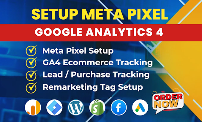 setup pixel, capi, google analytics 4, ga4 ecommerce tracking,remarketing by GTM