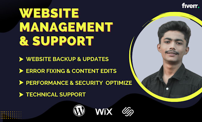 maintain, keep your wordpress, wix, squarespace website update and manage it