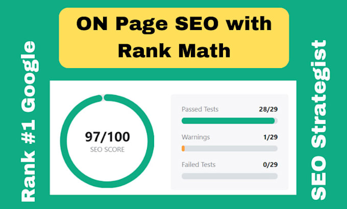 Setup rank math seo and do on page optimization 90 plus score by