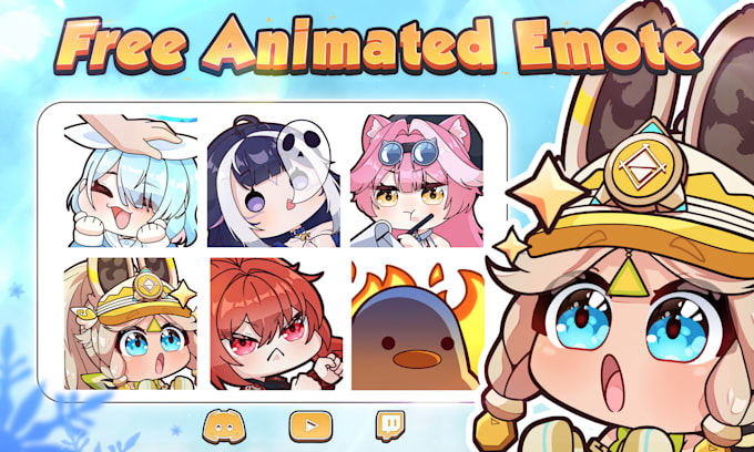 draw twitch emotes and animated emotes for vtuber stream