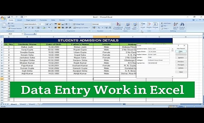 Do all type of data entry in excel for you by Kyser102 | Fiverr