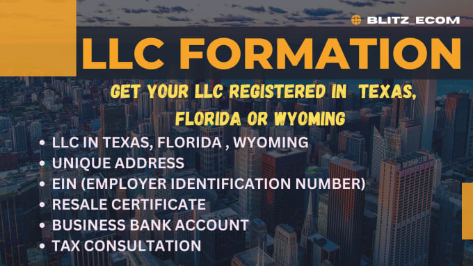 Do llc formation in texas florida and wyoming with ein and resale
