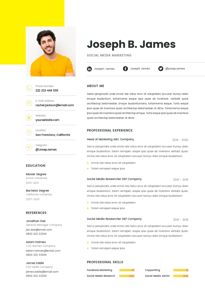 Design professional resume and modern cv template by As_aziz | Fiverr