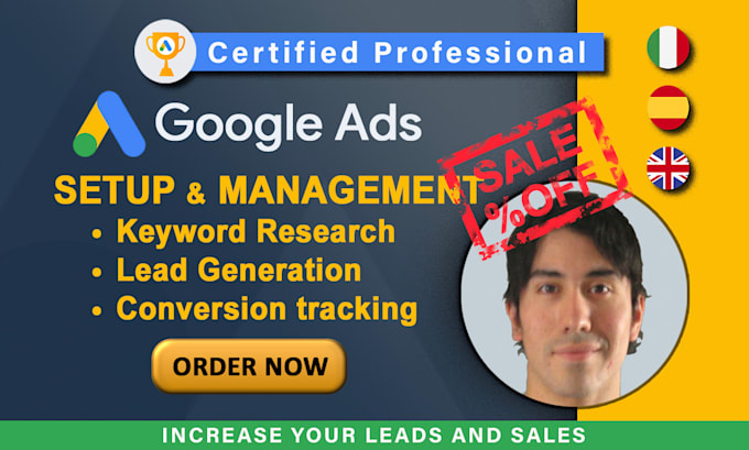 setup and manage PPC google search ads adwords sem campaigns