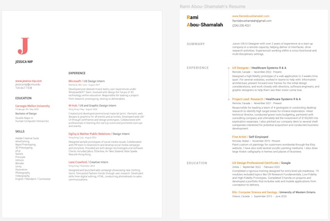 Do ux ui design, and resume design by Monmon123123 | Fiverr