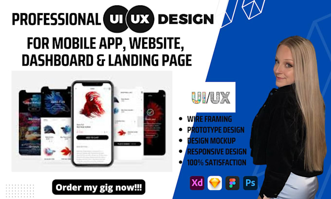 Design a good looking ui ux for your moblie app, website, and dashboard ...