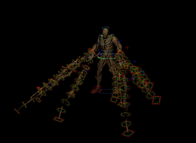 Rigg your humanoid or creature model in blender or maya for gaming or ...