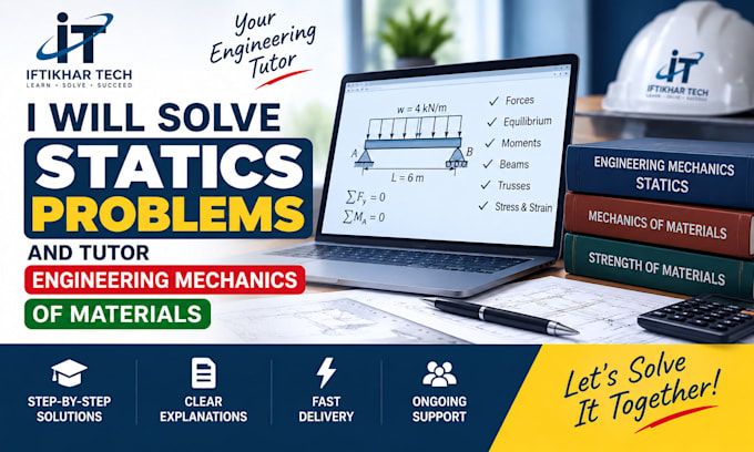 solve statics problems and tutor engineering mechanics of materials