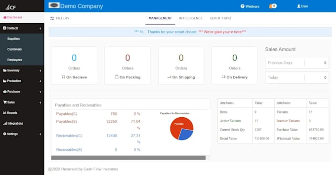 create accounting software, inventory management system