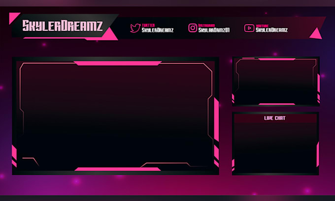 design unique twitch logo and twitch overlay stream package
