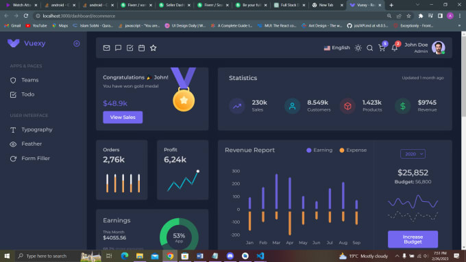 Develop a full stack web app using react js and express js by Vampeeee ...