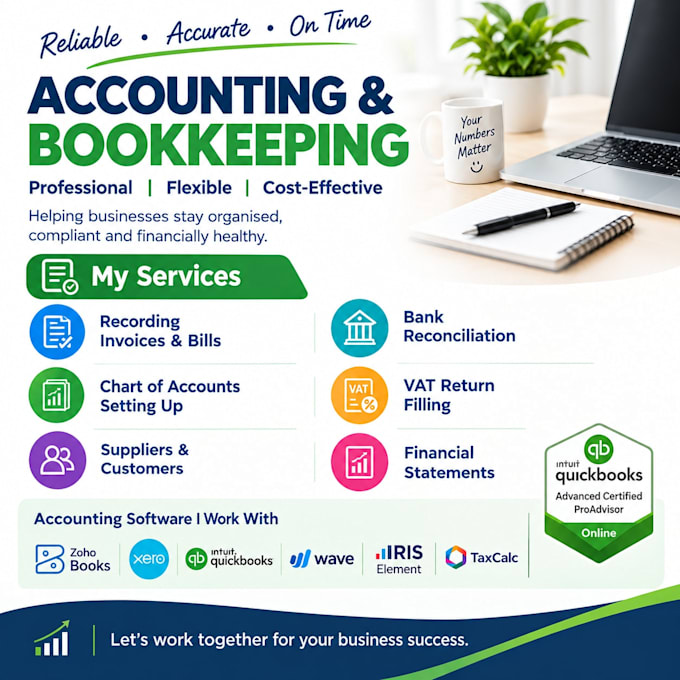 do bookkeeping and accounting in quickbooks, xero