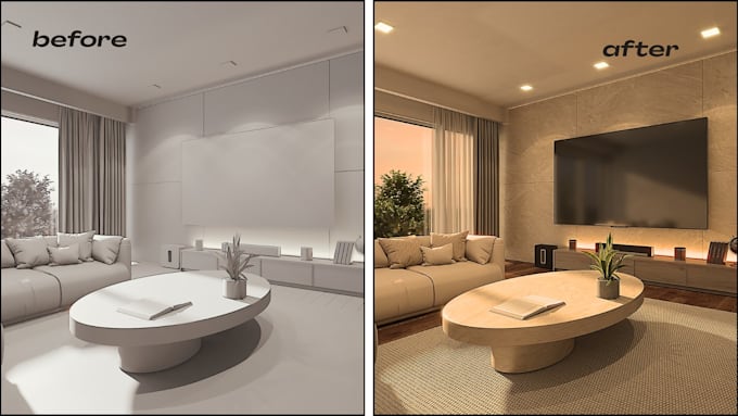 create 3d model and render exterior, interior, 3d floor plan