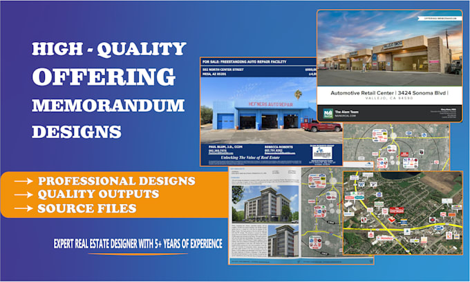 create or redesign commercial real estate offering memorandum