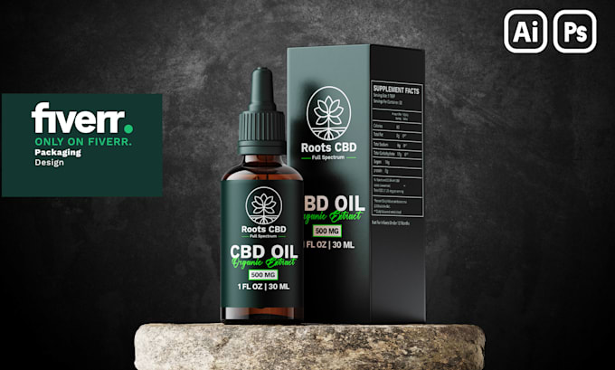 design cbd or hemp product packaging box and label