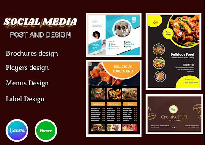 Attractive social media posts banner using canva low cost 24hrs by