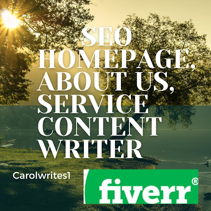 write homepage and about us content