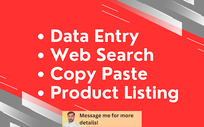 do data entry, web research, copy paste, and lead generation