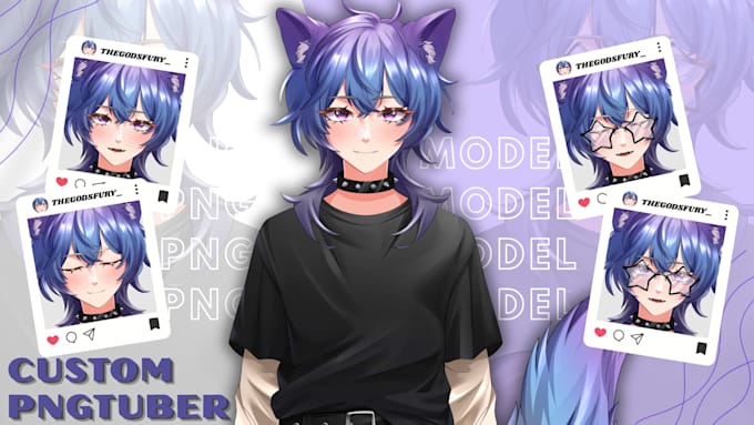 design a custom pngtuber model, giftuber character for your streaming avatar