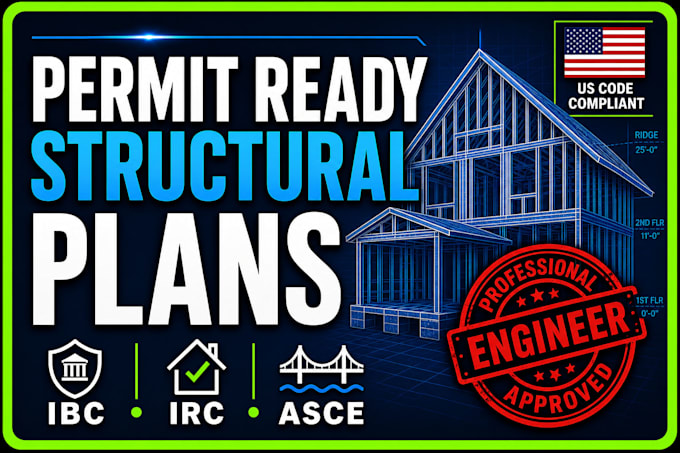 provide USA pe stamped civil and structural engineering plans
