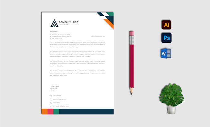 design easy and excellent searching letterhead word template