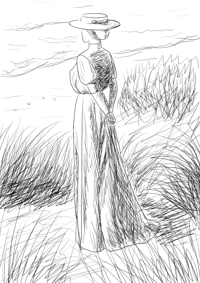 I will make a sketch with an imitation of an ink pen