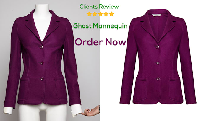 do ghost mannequin neck joint wrinkle remove cloths photo