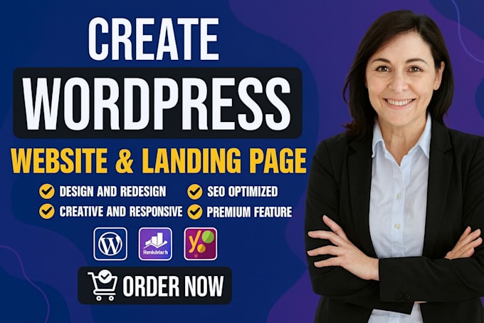 design a wordpress website and a landing page with elementor