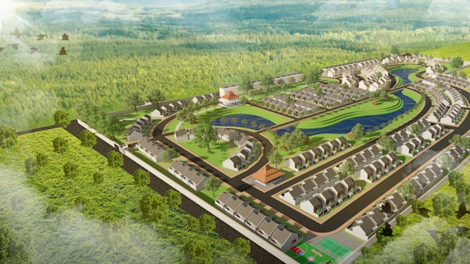 design housing and residential with 3d rendering