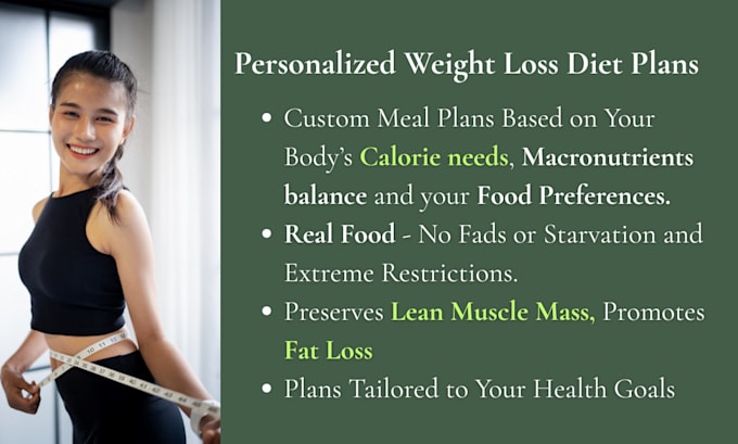 create a personalized weight loss diet plan with calories and macros