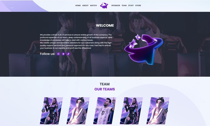 This esports website template by Ardilan ivan Fiverr