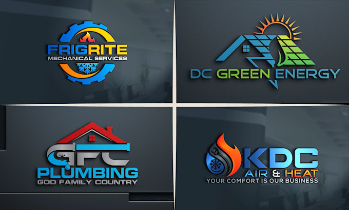 create plumbing heating air hvac electrical solar logo