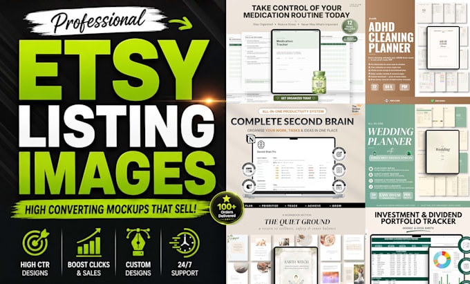 create etsy mockups, etsy listing thumbnails, canva templates, seo and listings