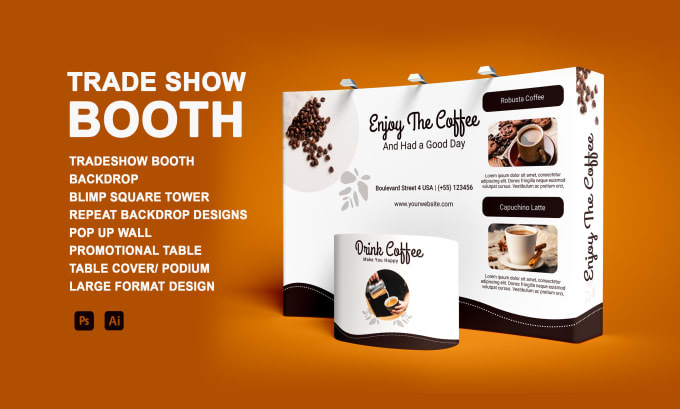 design trade show tent booth kiosk backdrop for your exhibition