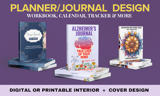 design printable journals, planners, workbook, calendar, format kdp book