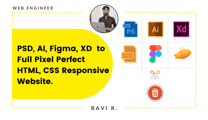 Convert figma to html, xd to html, and psd to html css website ...