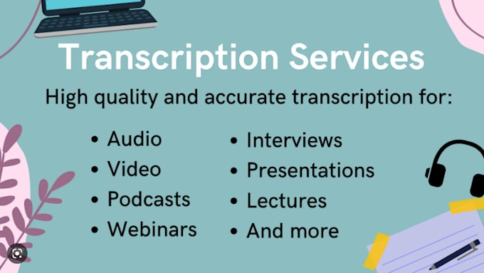 do professional english, tagalog audio video transcript delivered when you want