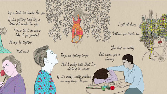 create a unique hand drawn lyric video