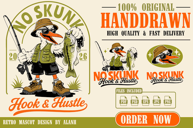 design vintage cartoon mascot logo illustration