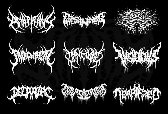 Draw death metal, black, brutal death metal logo by Shinnydsgn | Fiverr
