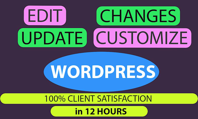 wordpress edit, customize, update and make changes in 6hours