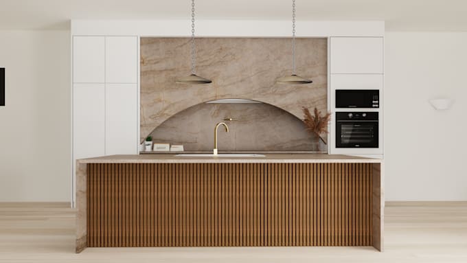 design kitchen, bathroom, livingroom interior 3d and render