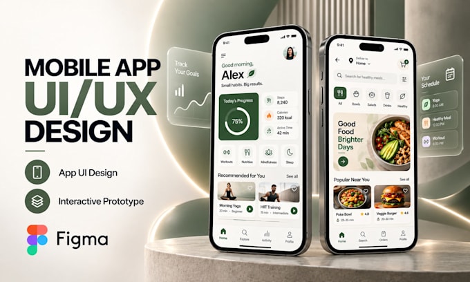 create professional mobile app UI UX designs in figma