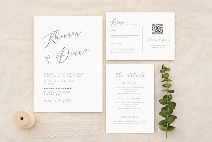 create minimalist wedding invitation design
