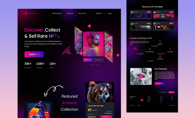Design website ui ux, homepage landing page design, mockup in figma, xd ...