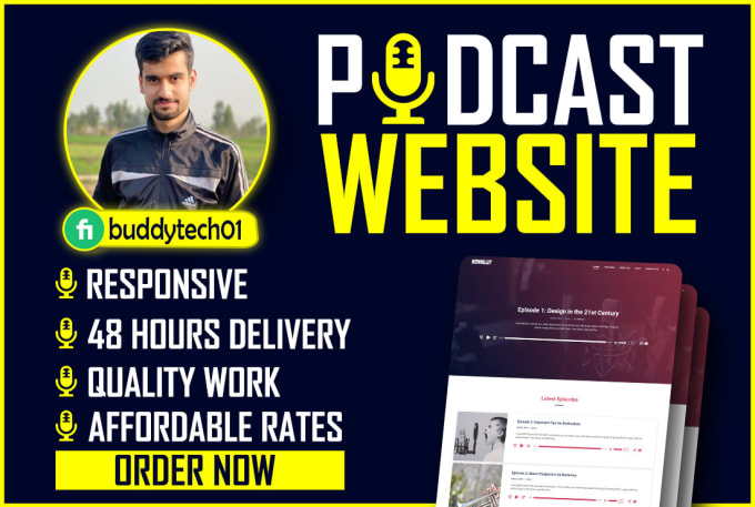 Hot Deals! I will design a professional podcast website