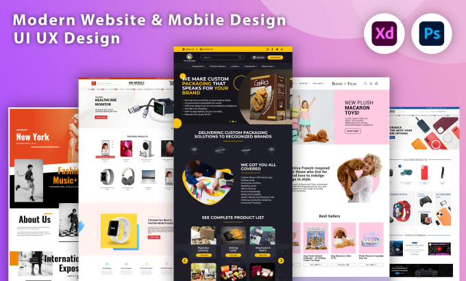 Do creative website ui ux design or landing page ui design with adobe ...