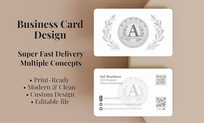create professional business card design print ready