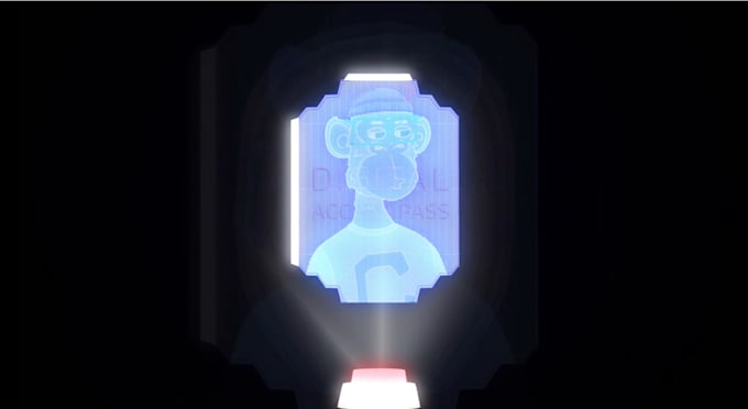 create futuristic hologram and nft trading card